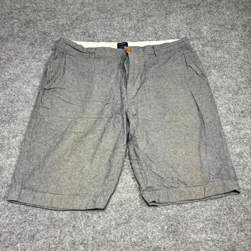 J Crew Rivington Chino Shorts Mens 34W Gray Flat Front Casual Preppy